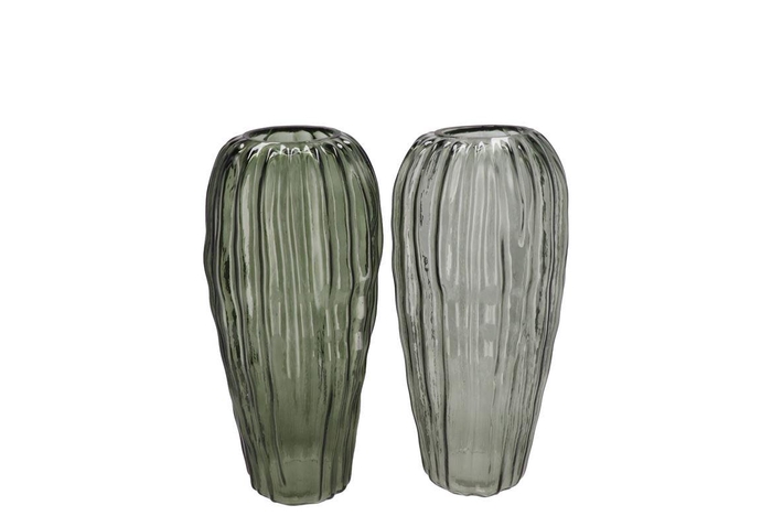<h4>Marly Green Vase Structure Long Ass 13x13x28cm</h4>
