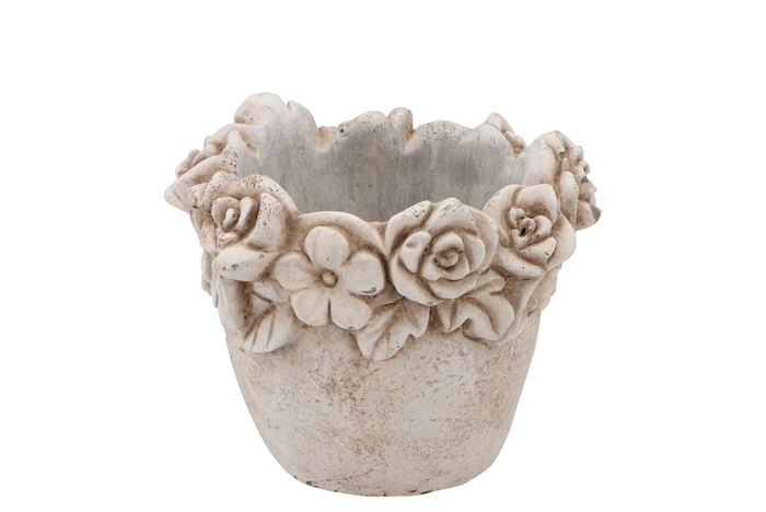<h4>Concrete Antique Flower Pot Round 16x16x14cm</h4>