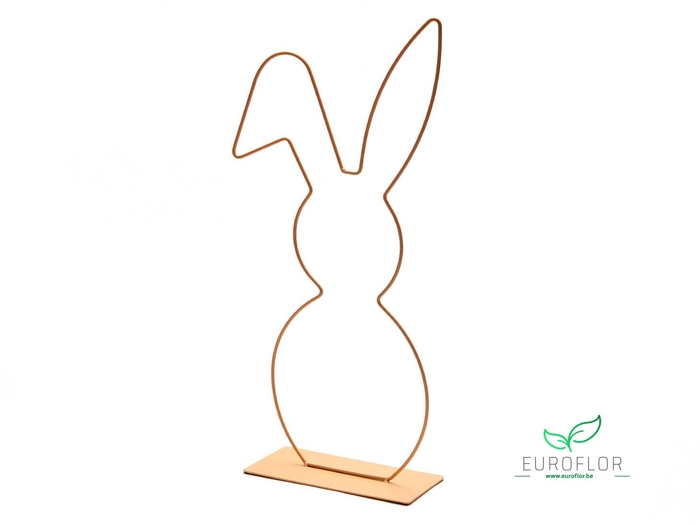 METAL BUNNY ON BASE 50CM APRICOT