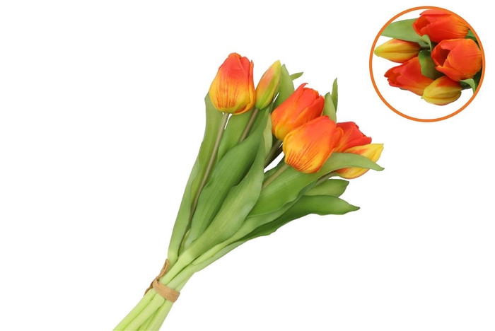 <h4>Silk Tulip Bouquet 7x Sunshine 17x30cm</h4>