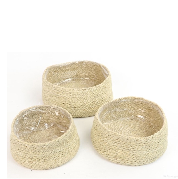 Basket sets Dhaka jute S/3 d26*10cm