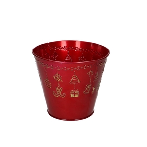 Christmas Zinc Liam pot d15*13cm