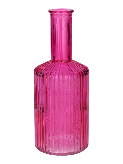 <h4>DF02-665461600 - Vase Caro lines neck d3.7/8.2xh20.5 fuchsia transparent</h4>