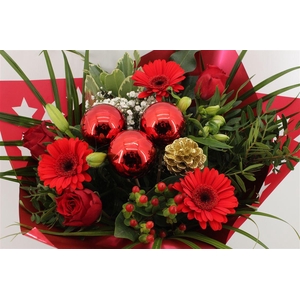 Boeket Roos Sp. Kerst Rood