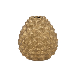 Mika Majestic Gold Vase Pinecone Edge 34x37cm