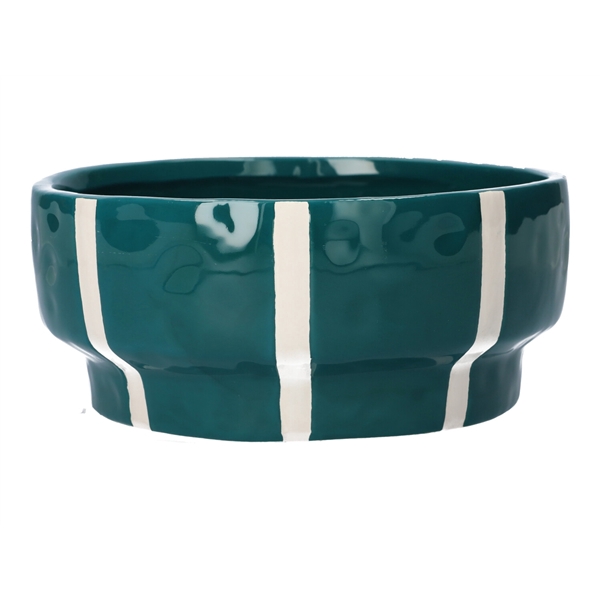 <h4>Planter Ariona d18xh8 petrol+white stripes</h4>