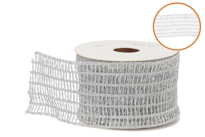 <h4>Ribbon Gritta Zilver 10mx63mm</h4>