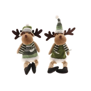 Reindeer Sitting Cozy 2Ass L10W10H36