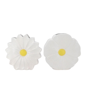 Bloom White Vase Daisy Ass 40x11x40cm
