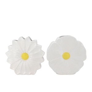 Bloom White Vase Daisy Ass 40x11x40cm