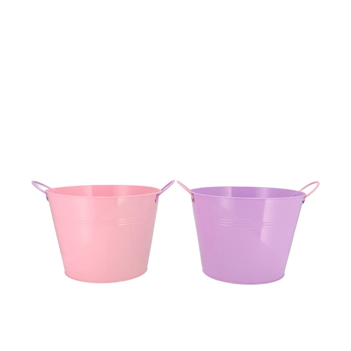 <h4>Zinc Basic Lila/pink Ears Bucket 23x18cm</h4>
