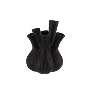 Aglio Matt Black Vase 20x25cm Nm