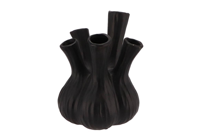 Aglio Matt Black Vase 20x25cm Nm