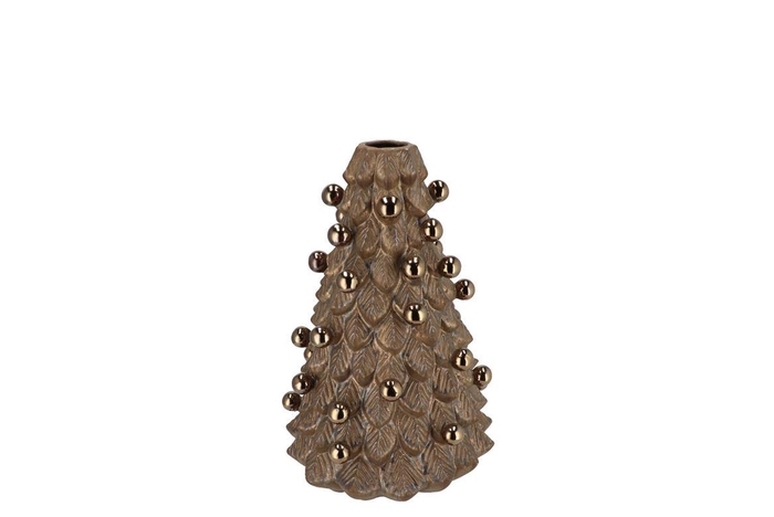 Mika X-mas Bronze Vase Tree 11x11x19cm