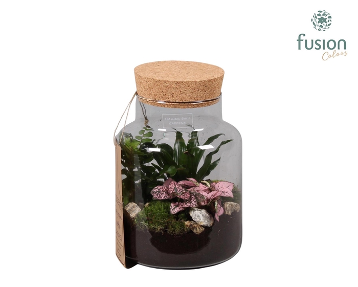 <h4>Green Bottle met Arrangement.</h4>