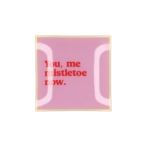 Plate Square You Me Mistletoe 18x18x2cm