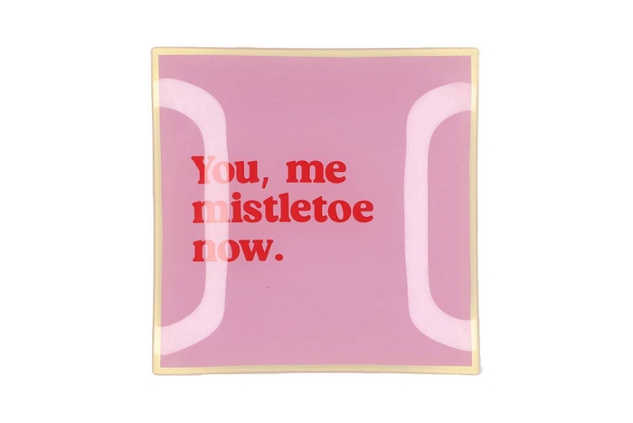 Plate Square You Me Mistletoe 18x18x2cm