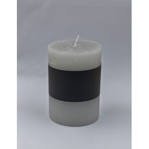 DF11-731280300 - Pillar candle Lucian d6.8xh9.5 rustic l.grey