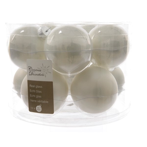 KERSTBAL GLASS 60MM 10PCS WINTERWHITE