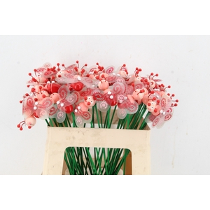 Stick Bee Wood Red 6cm