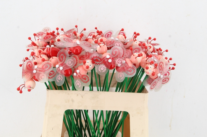 <h4>Stick Bee Wood Red 6cm</h4>