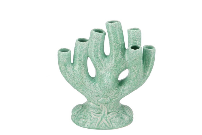 <h4>Shella Green Vase Coral 22x12x25cm</h4>