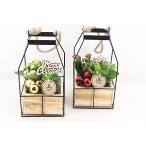 arr2 PL - Lantaarn 4kant Xmas - rood/wit