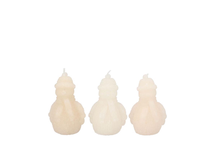 Candle Frosty Snowman Cozy Sand Mix 7x10cm Nm