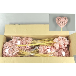 Stick Heart Baroque Pink 7cm