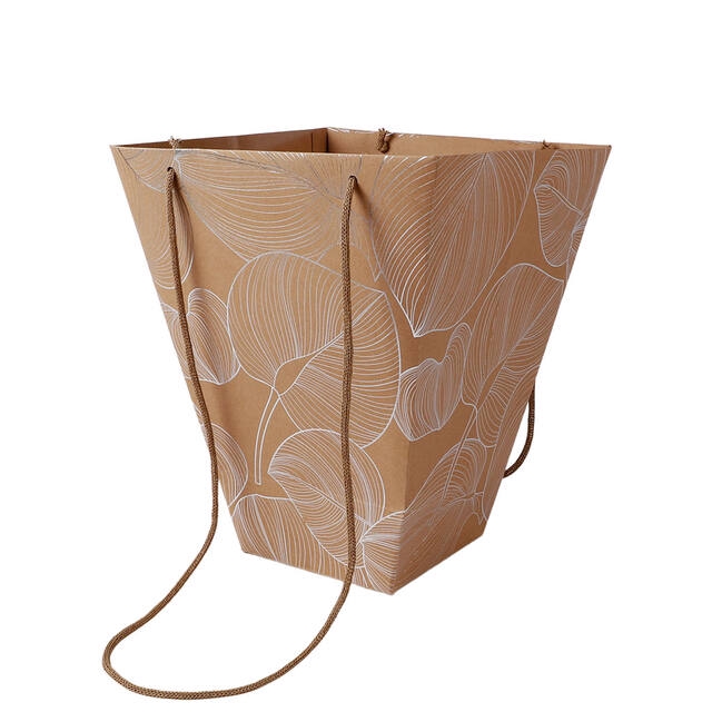 <h4>Bag leaf Calathea carton 24X13X30cm silver 10/bag</h4>