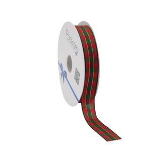 Christmas Ribbon Xmas Chequered 15mm 15m