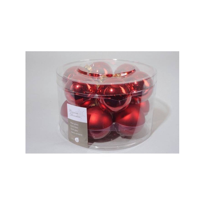 <h4>KERSTBAL GLASS 50MM 12PCS CHRISTMASRED</h4>