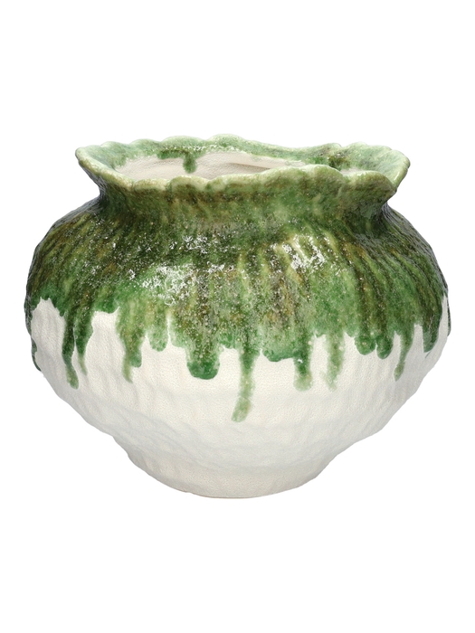 <h4>DF03-741310100 - Pot Esencia d24/31.5xh24.5 green/white</h4>