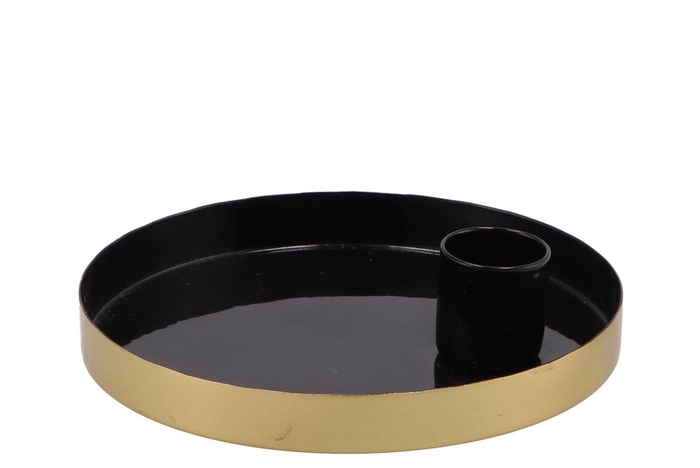 Amber Marrakech Black Candle Plate 12x12x2,5cm