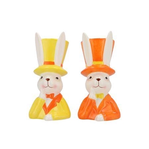 Easter Ceramic Dutch Orange Mix Bunny Hat Ass 12x1