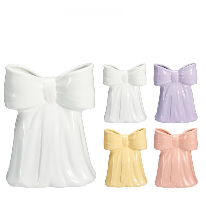 <h4>Mothersday Ceramics vase bow 14*09*18cm ass.</h4>