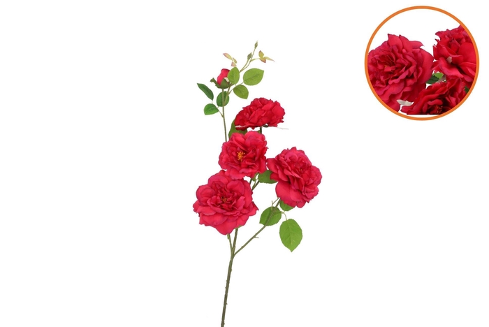 Silk Wild Rose Red Single Stem 116cm