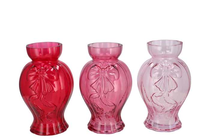 Bowy Jolly Pink Mix Vase Ass 15x14x23cm Nm