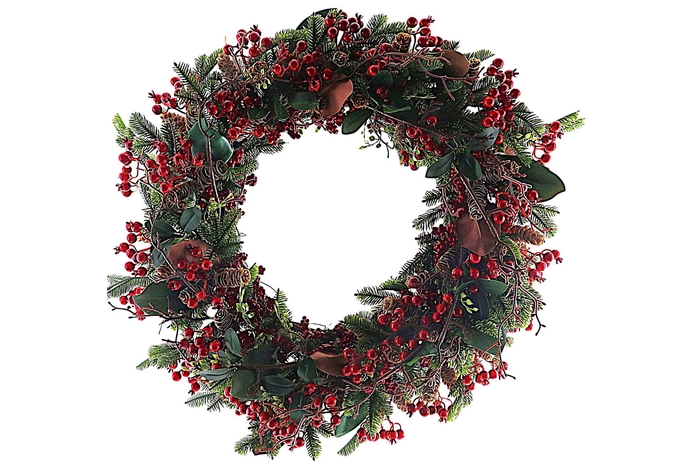 <h4>Wreath Pine Berry Red Green KR220011RED</h4>