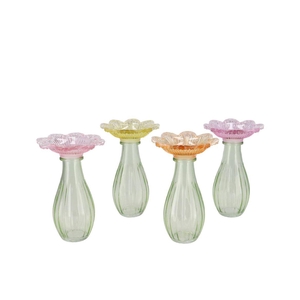 Bicolore Pastel Vase Flower Stem Ass 11x18cm