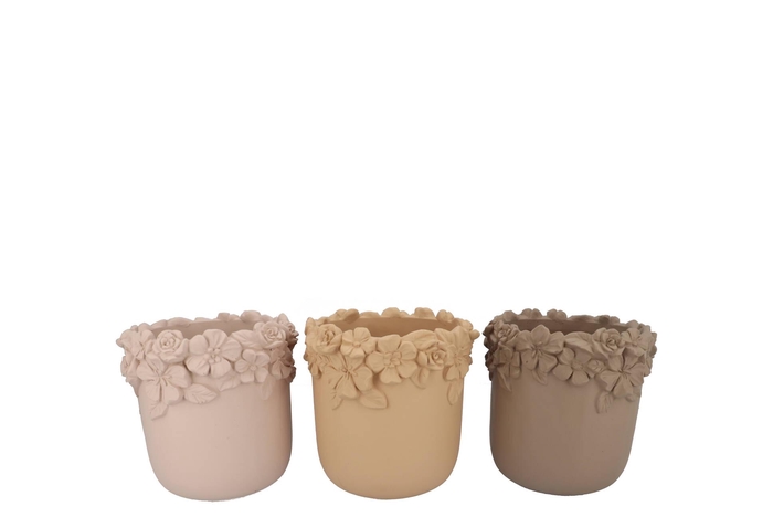 Gigi Natural Brown Mix Flower Pot Ass 20x20x17cm Nm