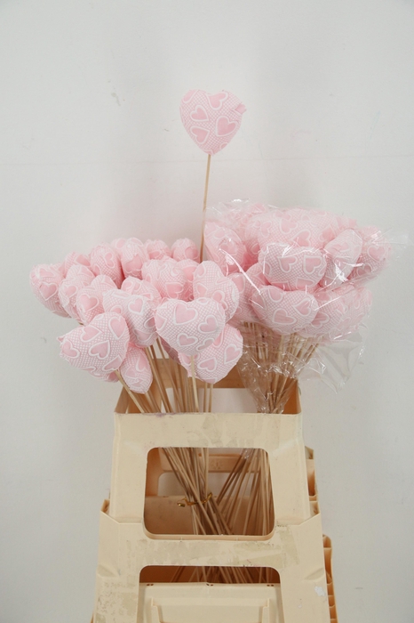 <h4>Stick Heart Fabric 7cm Pink</h4>