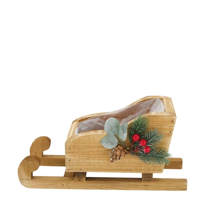 <h4>Kerst naturel Planter slee 25*10*12cm</h4>