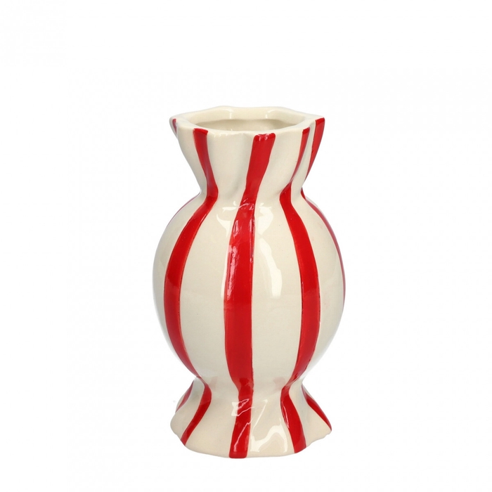 <h4>Kerst Keramiek Candy vaas d6/8*15cm</h4>