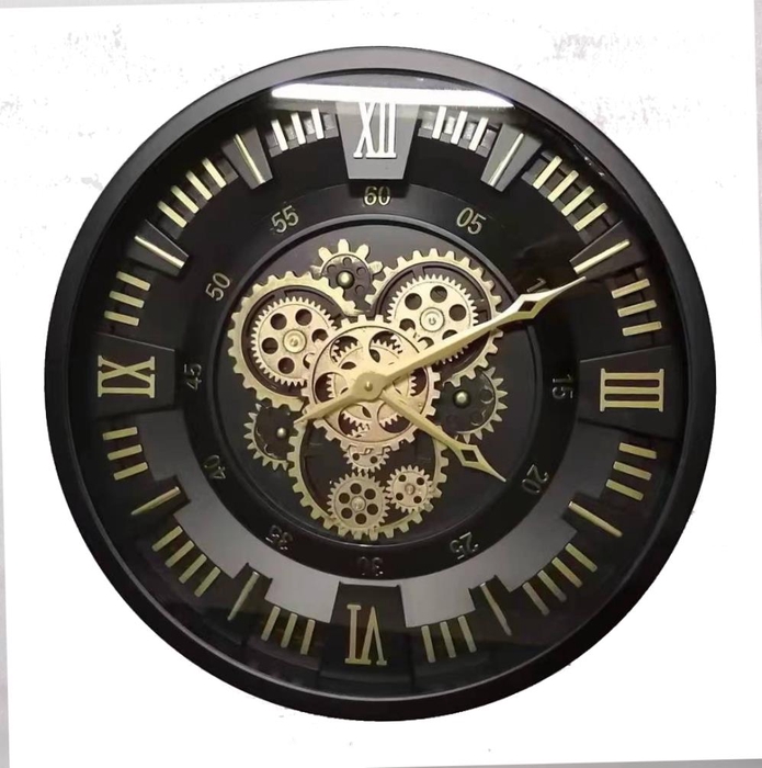 Clock Gear Ø60cm Black 40079