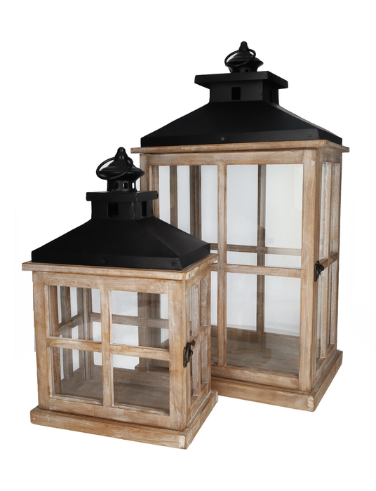 <h4>DF05-730260400 - Set/2 Lantern Kazuki 31x22x57 grey wash</h4>