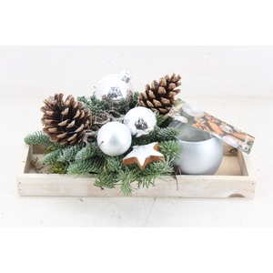 arr5 Kerst MB - Hout rechth. wax zilver