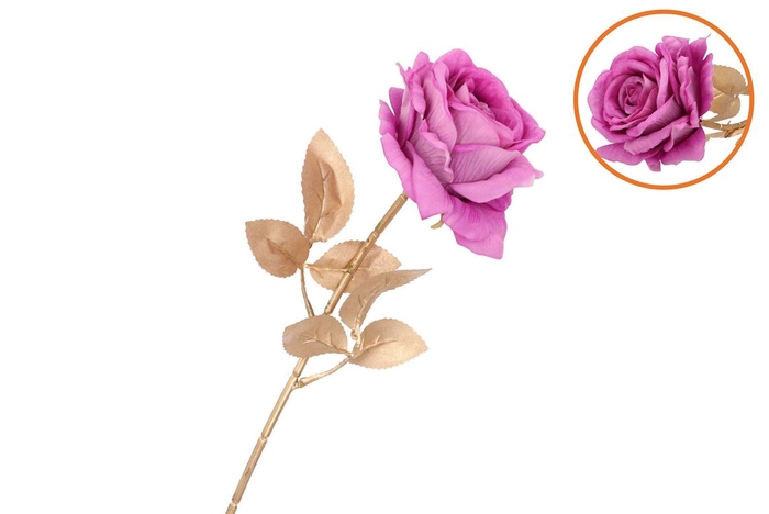 Silk Rose Goldie Purple 75cm