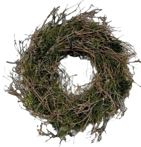 <h4>Dried wreath 'Bonsaiwood moss green' - 35 cm</h4>