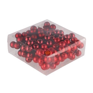 Glass Ball Christmas Red 25mm P/144